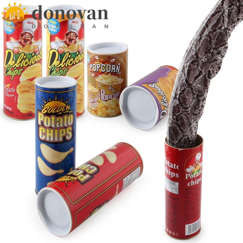 Dodonvan ของเล่นงูปลอมแบบใช้ซ้ําได้, Spoof Jokes ฤดูใบไม้ผลิงูมันฝรั่งทอดสามารถของเล่น, ตลก Popcorn สามารถกระโดด Magic Tricks Party ตกแต่ง เมษายน Fool วัน Prank ของเล่นของขวัญ