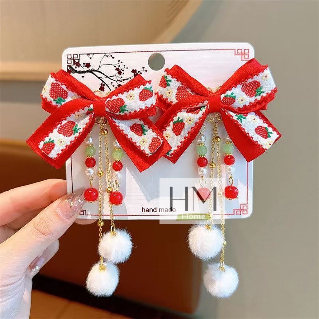 ใหม่ กิ๊บติดผมตรุษจีน กิ๊บสีแดงอาหมวย  เครื่องประดับผมเทศกาลตรุษจีน - รูปที่ 4