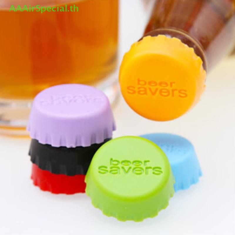 Aaairspecial 6 ชิ้นซิลิโคนแบบใช้ซ้ําได้ฝาปิดเบียร์โซดาโคล่าฝาปิดไวน์ Saver Stopper TH