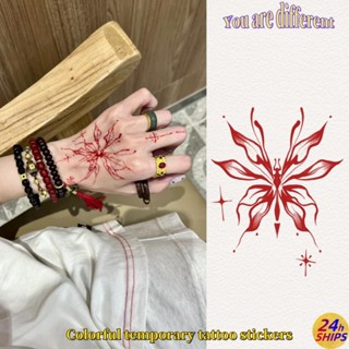 ผีเสื้อตราสักรูปแบบสาวเซ็กซี่แขนสักสติกเกอร์รอยสักกันน้ํายาว…