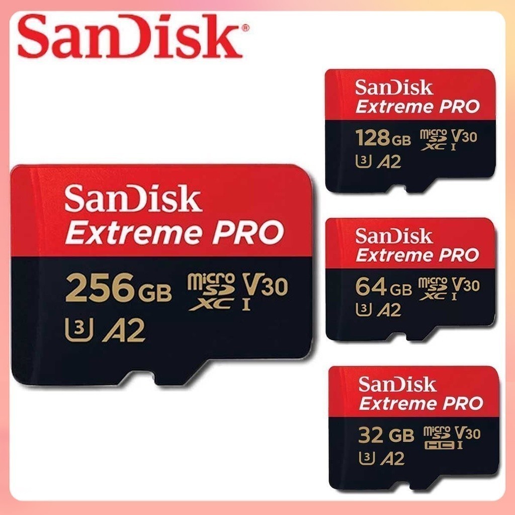 การ์ดหน่วยความจำ microSD Card Sandisk ความเร็ว 170MB/s Class10 A2 ความจุ32GB/64GB/128GB/256GB คุณภาพสูง