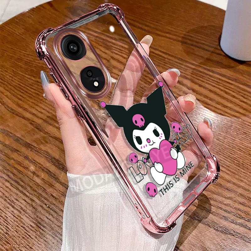 สําหรับ OPPO Reno 8T 5G กรณีซิลิโคนอ่อนนุ่มไฟฟ้า TPU SoftCase สี่มุม Anti-drop การ์ตูนกันกระแทก OPPO Reno8 T 5G CPH2505 โทรศัพท์ปลอกฝาครอบป้องกัน