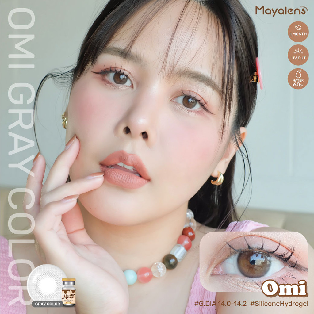 🔥คอนแทคเลนส์ Silicone Hydrogel ค่าอมน้ำ 60%💕ขนาดมินิ💕Omi (Mayalens Premium)