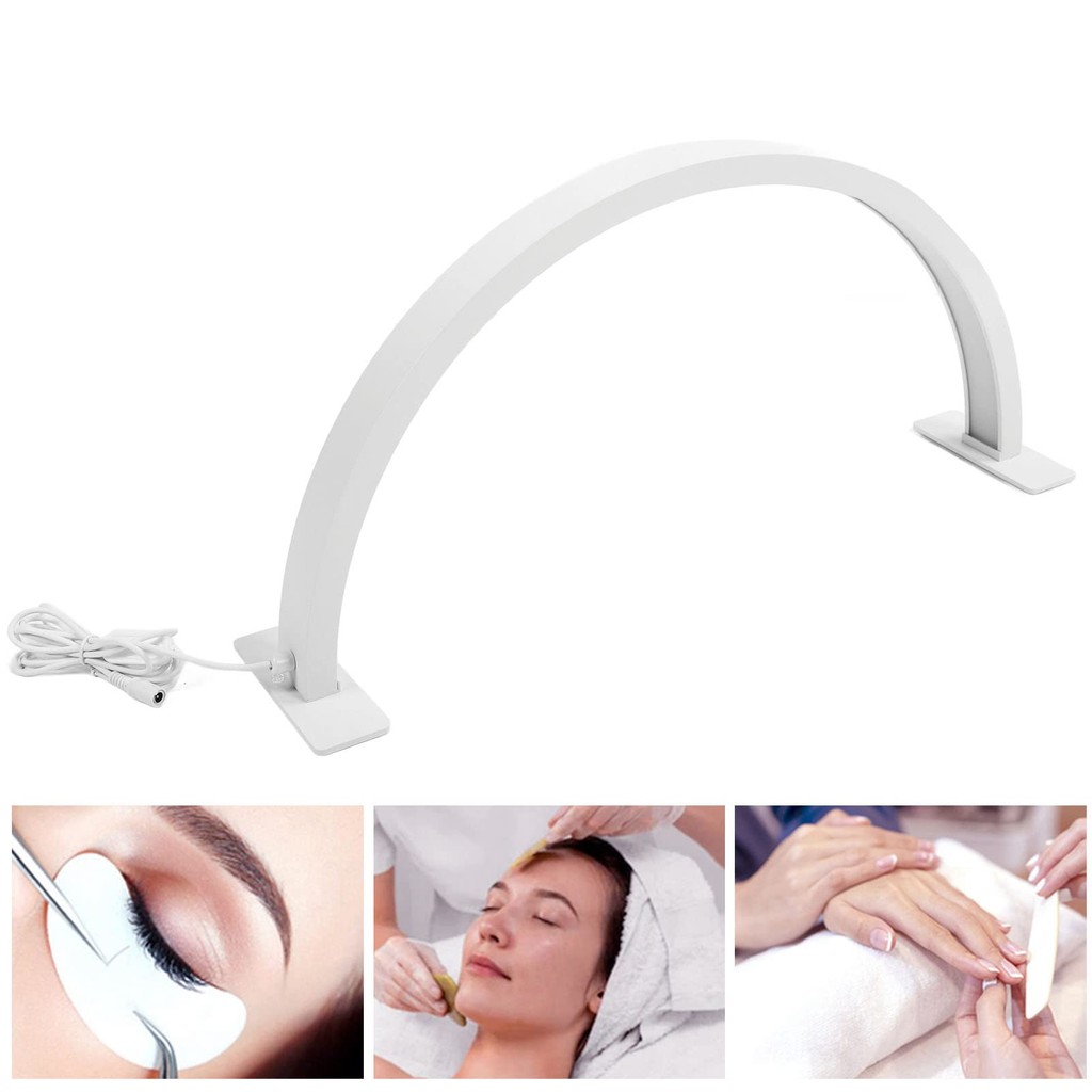 Half Moon Light 36W เดสก์ท็อปไฟ LED 3000K 6500K ครึ่งดวงจันทร์รูปปรับความสว่างได้ขนตาโคมไฟความงามสําหรับ Salon Nail Art สีขาว 100 240V (ปลั๊ก US) - รูปที่ 4
