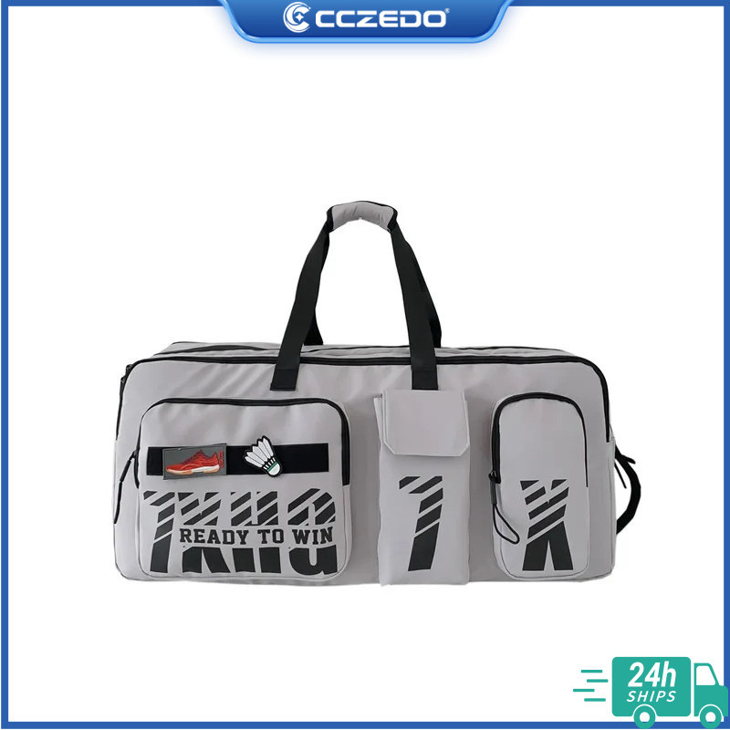 CCDO กระเป๋ารองเท้าและอุปกรณ์กีฬาขนาดใหญ่ กันฝนได้ สไตล์สายเดียว สะดวกพกพา มีช่องใส่รองเท้าแยกไว้
