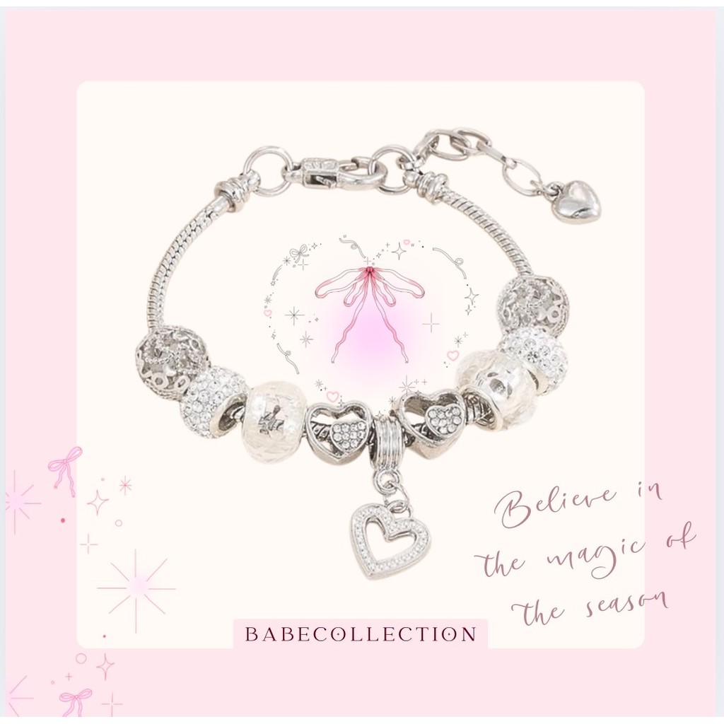 ส่งจากไทย Darling heart bracelet charm กำไลข้อมือ ชาร์ม kt35