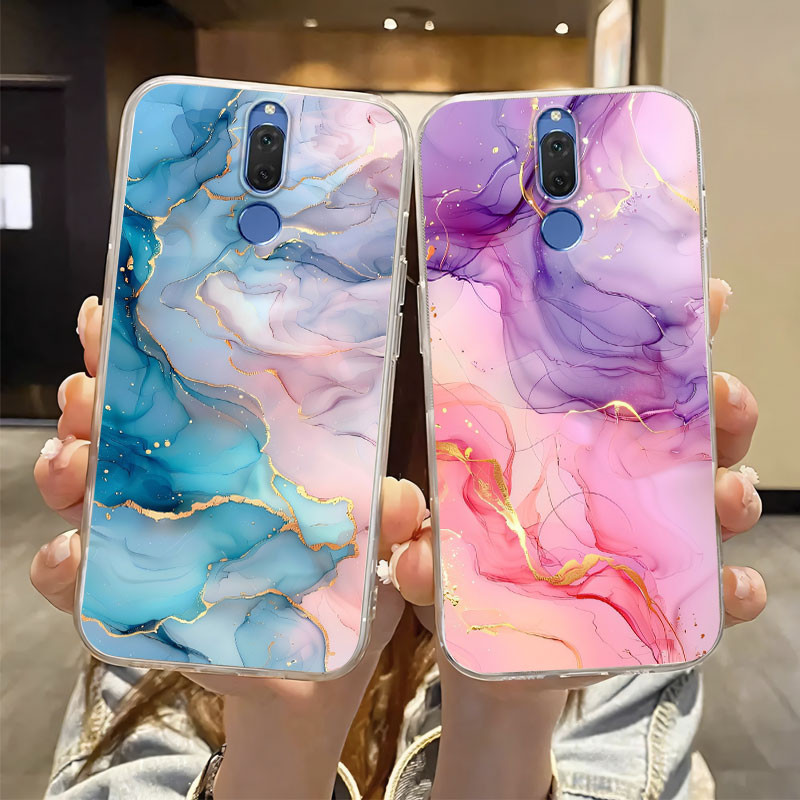 สําหรับ Huawei Nova 2i 3E 4E กรณีหินอ่อนหรูหราโปร่งใสซิลิโคนกันกระแทกนุ่มเคสโทรศัพท์สําหรับ Huawei Nova 2 Lite ป้องกันกันชน Funda