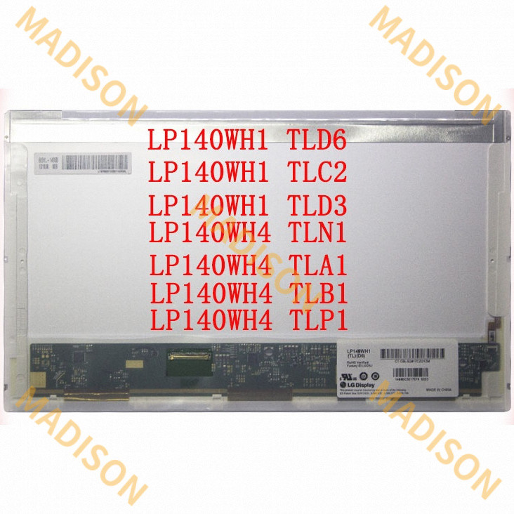 Lp140wh1 lp140wh4 tld6 lp140wh1 tlc2 tlp1 TLN1 tll1หน้าจอ LCD 1366*768