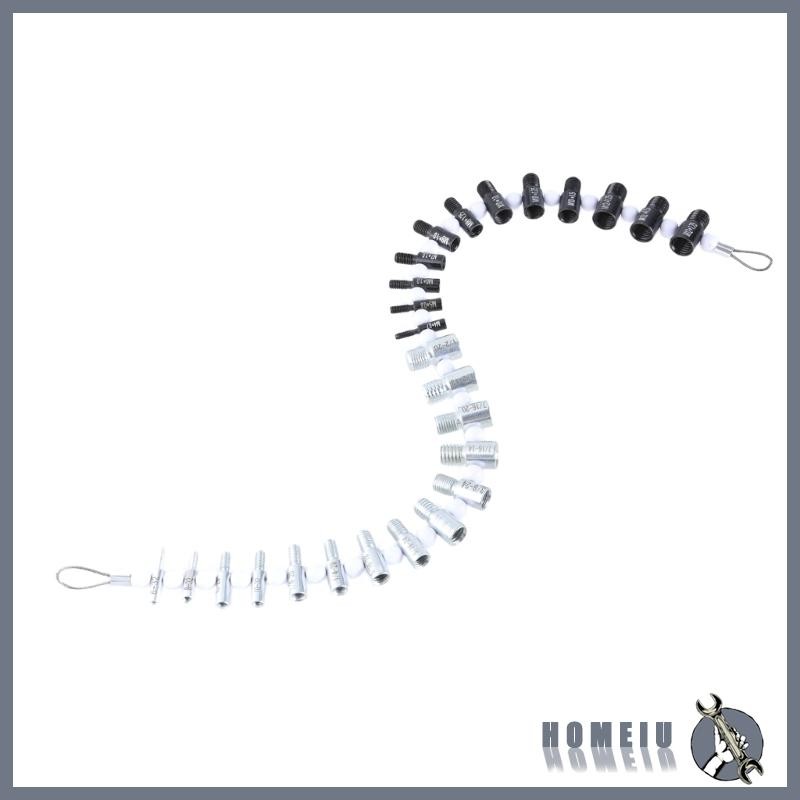 Homeiu Nut และ Bolt เครื่องวัดด้าย Bolt Thread Identifiers เครื่องมือนิ้วเมตริก 26 ชายหญิง Bolt ขนาดและเครื่องวัดด้าย