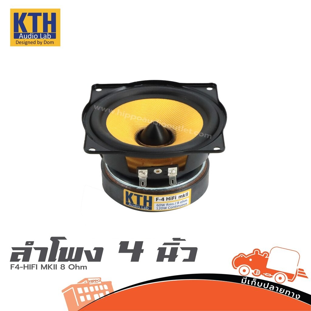 ลำโพง 4 นิ้ว KTH F 4 HIFI MKII X LCR GROUP คอร์ลัม 8 Ohm ฮิปโป ออดิโอ Hippo Audio