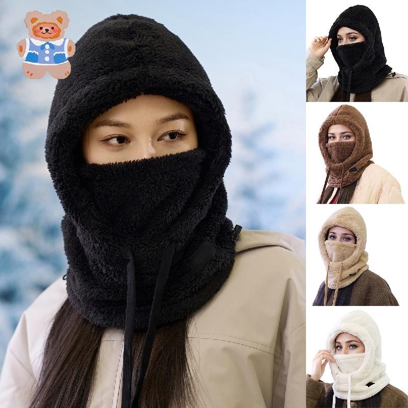 [CRS]Sherpa Hood Ski Mask, Winter Fleece Warm Ski Mask, Wind Coldproof Plush Mask, Hood Ski Mask for