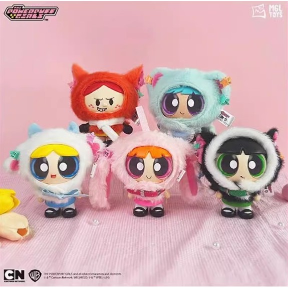 TOPTOY The Powerpuff Girls Animal cape Series plush blind box pendant art toy กล่องสุ่ม