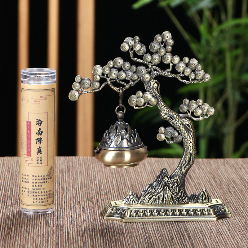 ไม้สนต้อนรับเครื่องประดับอโรมาเทอราพีสไตล์จีนใช้ในบ้านแบบสร้างสรรค์กระถางธูปไม้จันทน์แขวนธูปพิธีชงชา - รูปที่ 7