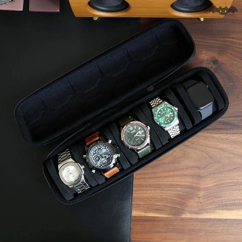 [PE] กล่องนาฬิกา Organizer สําหรับผู้ชายหรือผู้หญิงนาฬิกากระเป๋าเดินทางแบบพกพานาฬิกาผู้ถือจอแสดงผลสําหรับนาฬิกาข้อมือและสมาร์ทนาฬิกา TH