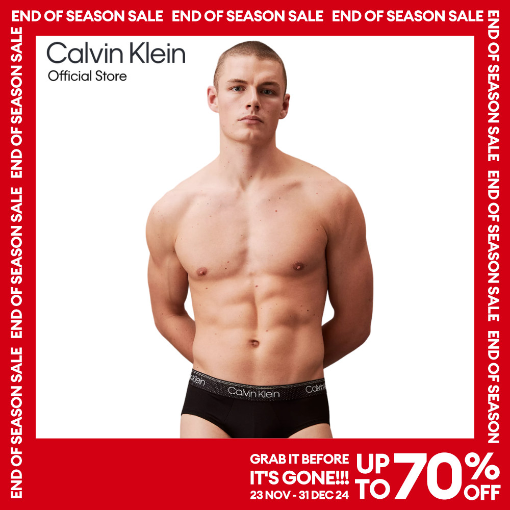 CALVIN KLEIN กางเกงในผู้ชาย Micro Stretch Cooling ทรง Hip Brief รุ่น NB3806 UB1 - สีดำ