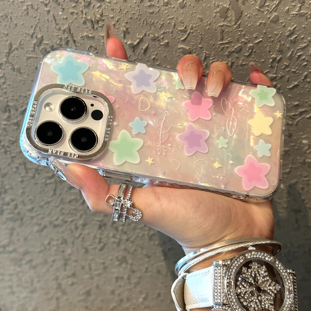 💖Stars💖เข้ากันได้ โทรศัพท์ไอโฟน iPhone 16PROMAX 15PROMAX 14PRO 11PRO 12 11 บุคลิกภาพ กรณีโทรศัพท์มือ