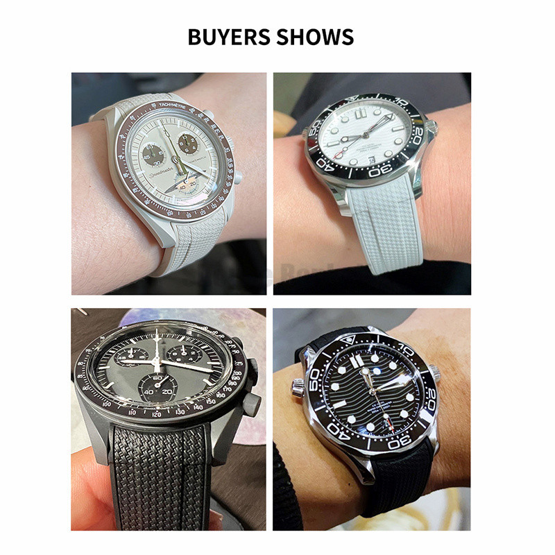 20 มม.ปลายโค้งสายนาฬิกาซิลิโคนสําหรับสร้อยข้อมือ Moonswatch สําหรับ Swatch สําหรับ Omega สายรัดทดแทนผู้หญิงผู้ชายสายรัดข้อมือกันน้ํา