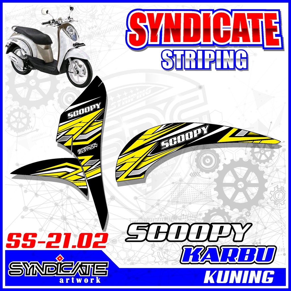 สติ๊กเกอร์ STRIPING LIST VARIATION OF OLD SCOOPY CARBON YEAR 2010 2011 2012 COOL MOTIF CODE SS 21.02