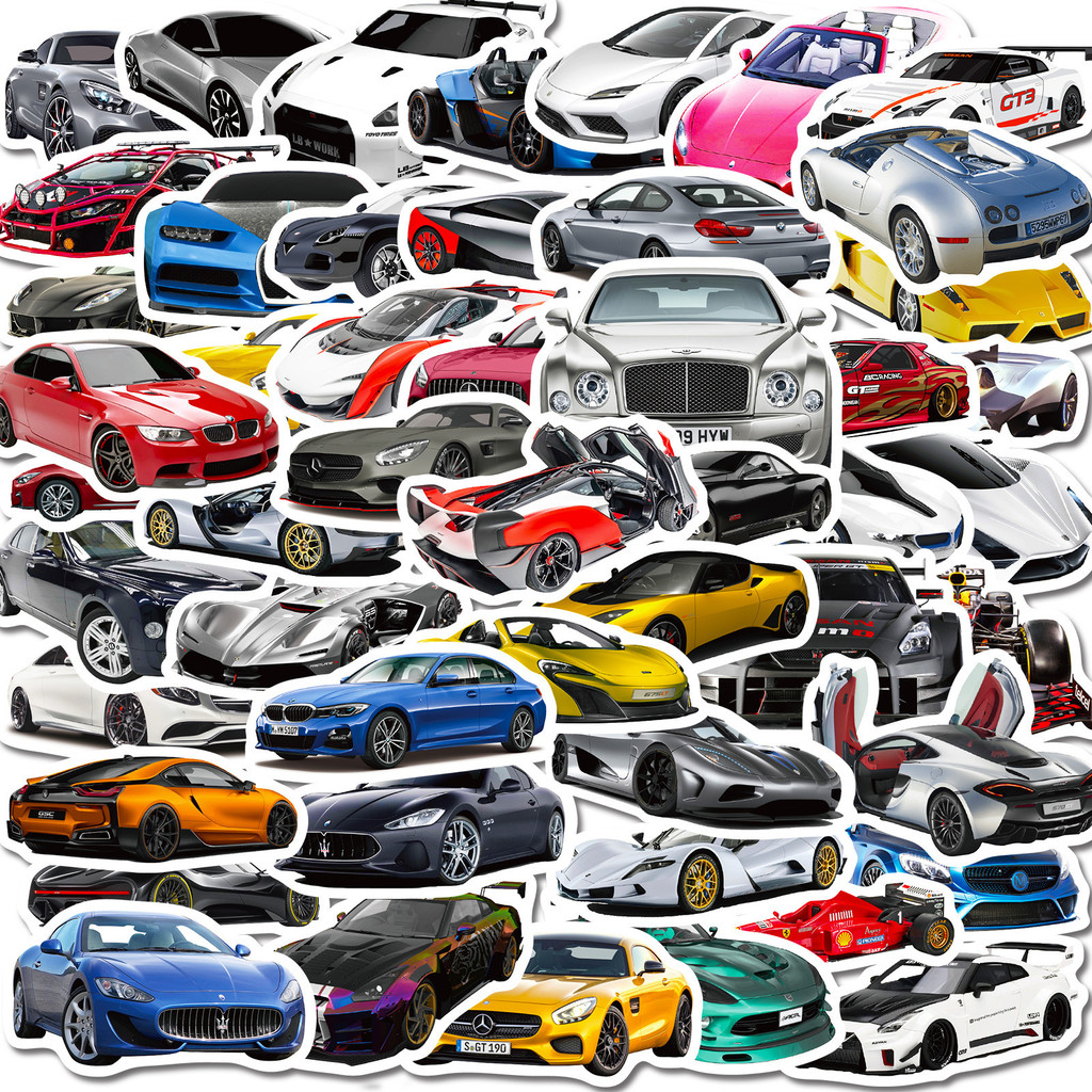 สติ๊กเกอร์ PVC กันน้ํารถยนต์หรูหรา 50 ชิ้น
