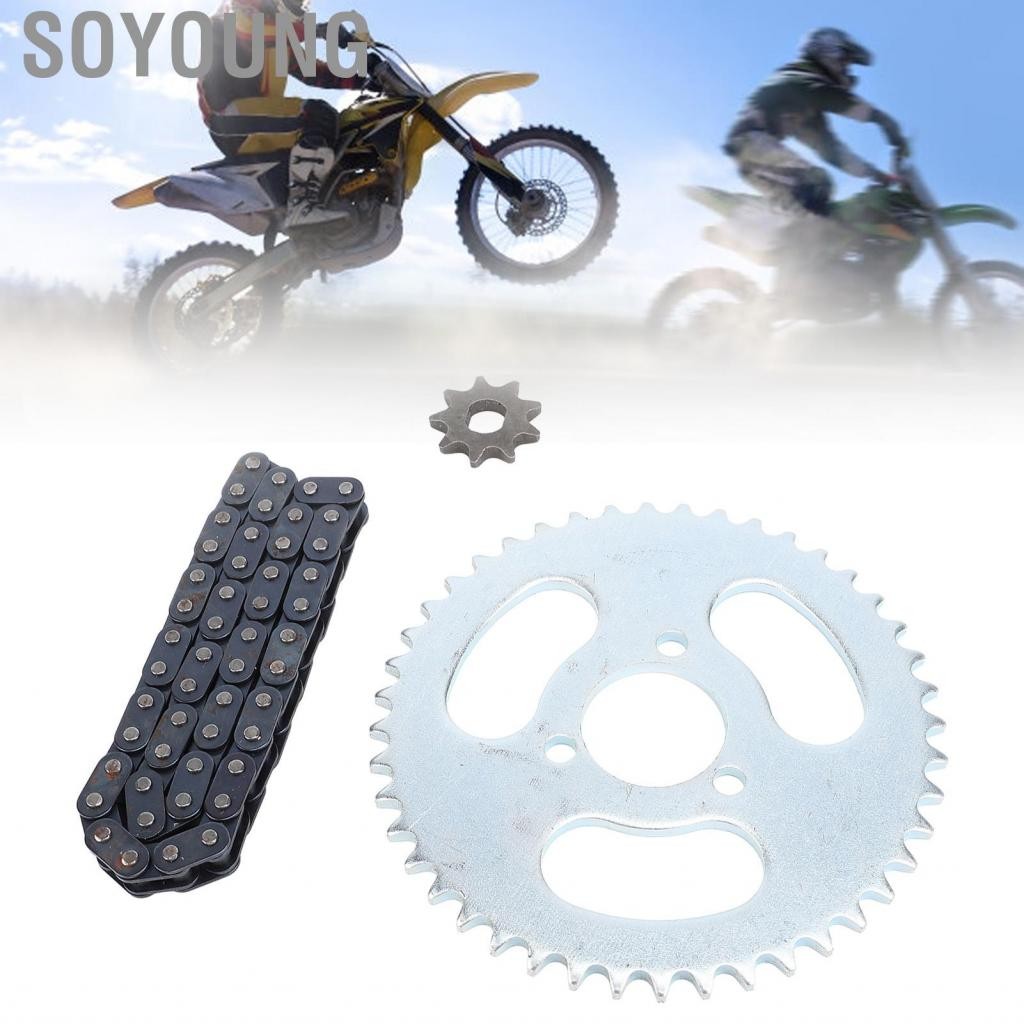 Soyoung T8F 44T Sprocket ด้านหน้าด้านหลังชุดโซ่เหล็กสำหรับ Go Karts