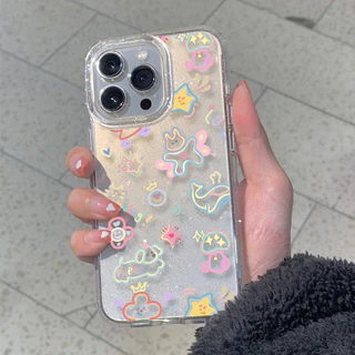 🎈GOOD🎈เคส iPhone 17 IP11 เคสใสแบบแวววาว TPU นุ่มสีสันสด ลายการ์ตูนสีสันสดใสน่ารัก Compatible IPXS 12 13 14 15 16 PRO MAX