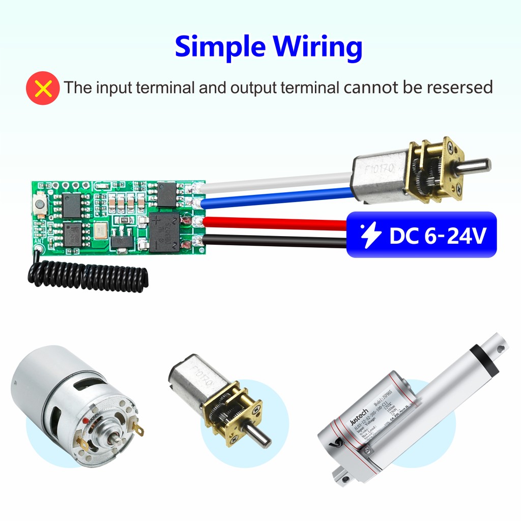 สวิตช์ควบคุมระยะไกลไร้สายขนาดเล็ก RF 433MHz DC 7V 12V 24V ตัวควบคุมมอเตอร์สำหรับการควบคุมเดินหน้า/ถอยหลัง ราคา ถูกที่สุด ดีลบีเคเค แกลเลอรีภาพที่ 4