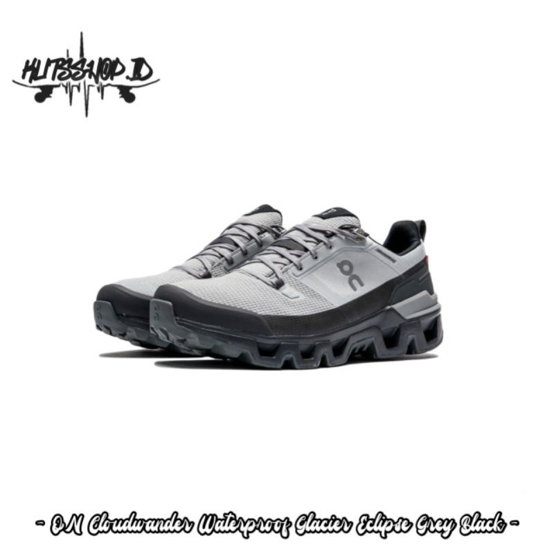 รองเท้าวิ่งบน clouddander Waterproof Glacier Eclipse GRAY Black Shoes - ON Cloud gail