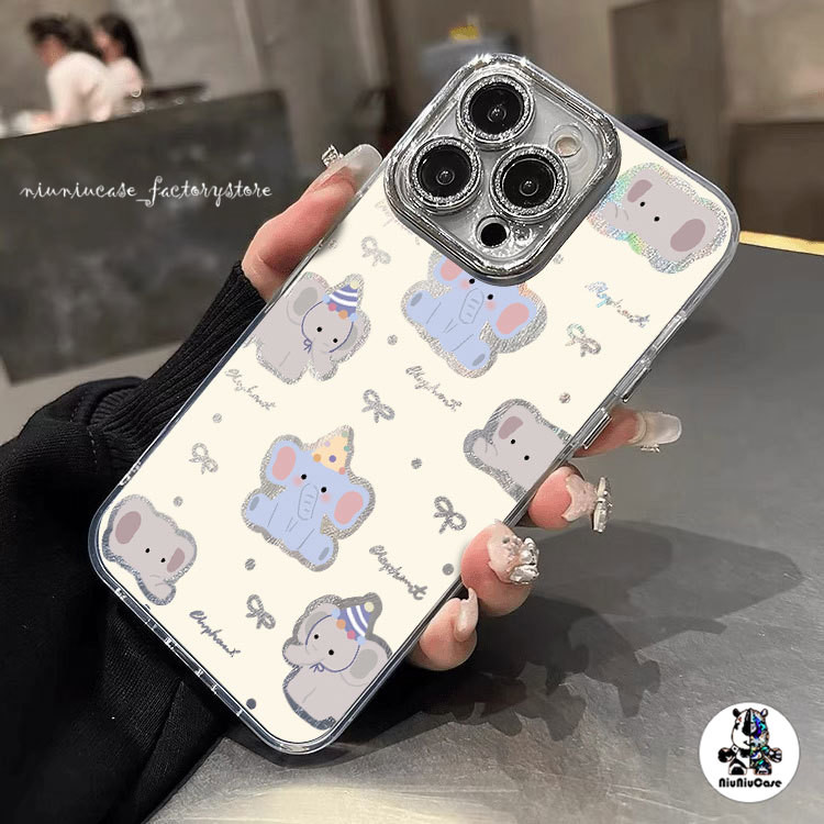 ลูกช้างหลากสี เคสไอโฟนหรูหราไฮโซ เคสโทรศัพท์ For IPhone 11 13 12 14 15 16 Pro Max 8P 7Plus X XR XS Max SE เคส กันกระแทก