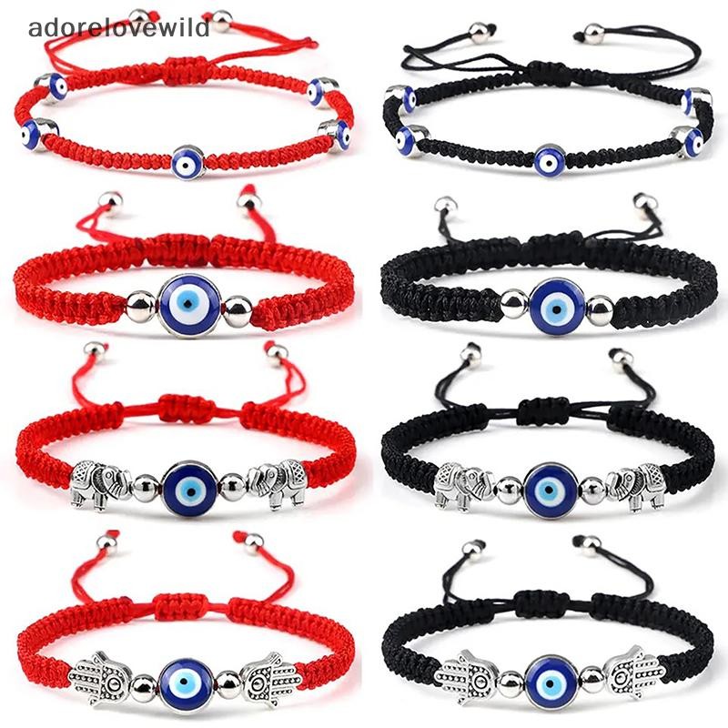 Adorelovewild ใหม่ Evil Eye สร้อยข้อมือถัก Lucky สีแดงสีดําด้ายคู่ Handmade สวดมนต์กําไลข้อมือ Pulsera เครื่องประดับของขวัญสําหรับเพื่อน sf