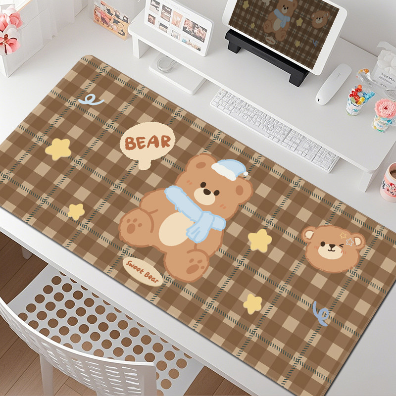 Bear Mouse Pad Girls High-Appearance ขนาดใหญ่ตําแหน่งการทํางานโต๊ะคอมพิวเตอร์ Pad ins แผ่นรองเมาส์หอพักนักเรียน