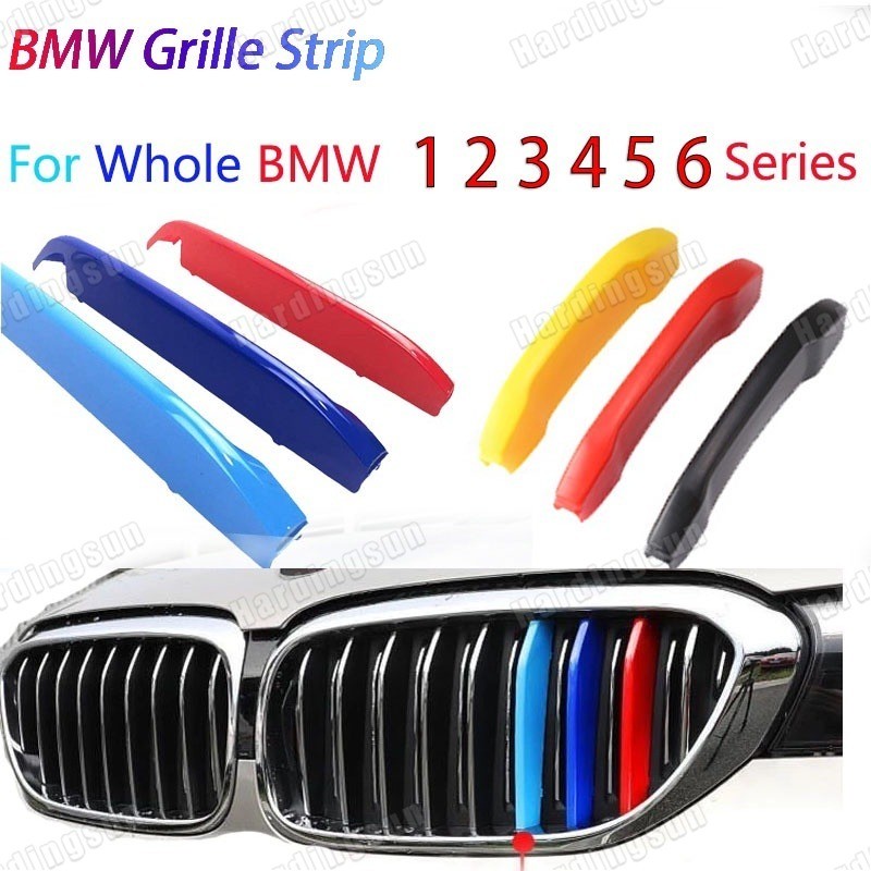 3pcs รถ Racing ด้านหน้า Grille Trim แถบสําหรับ BMW 1 2 3 4 5 6 7 Series E46 E39 E87 E88 E60 E61 E90 