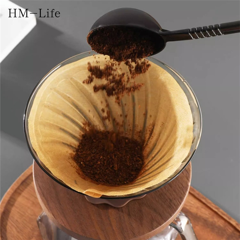 40/100แผ่น กระดาษกรองกาแฟ รูปทรงV กระดาษดริป กรองกาแฟ กระดาษกรองกาแฟวงกลมCF18