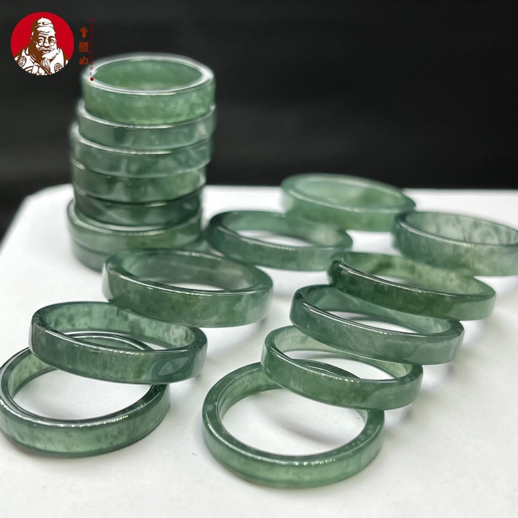 ((ข้อเสนอพิเศษ) ธรรมชาติพม่า ระดับ ก แหวนหยกลอยดอกไม้สีเขียวน้ําแข็งข้าวเหนียวเมล็ดแหวนแหวนวิ่งสุภาพสตรีหยกหยกพร้อมสต็อกขายส่ง