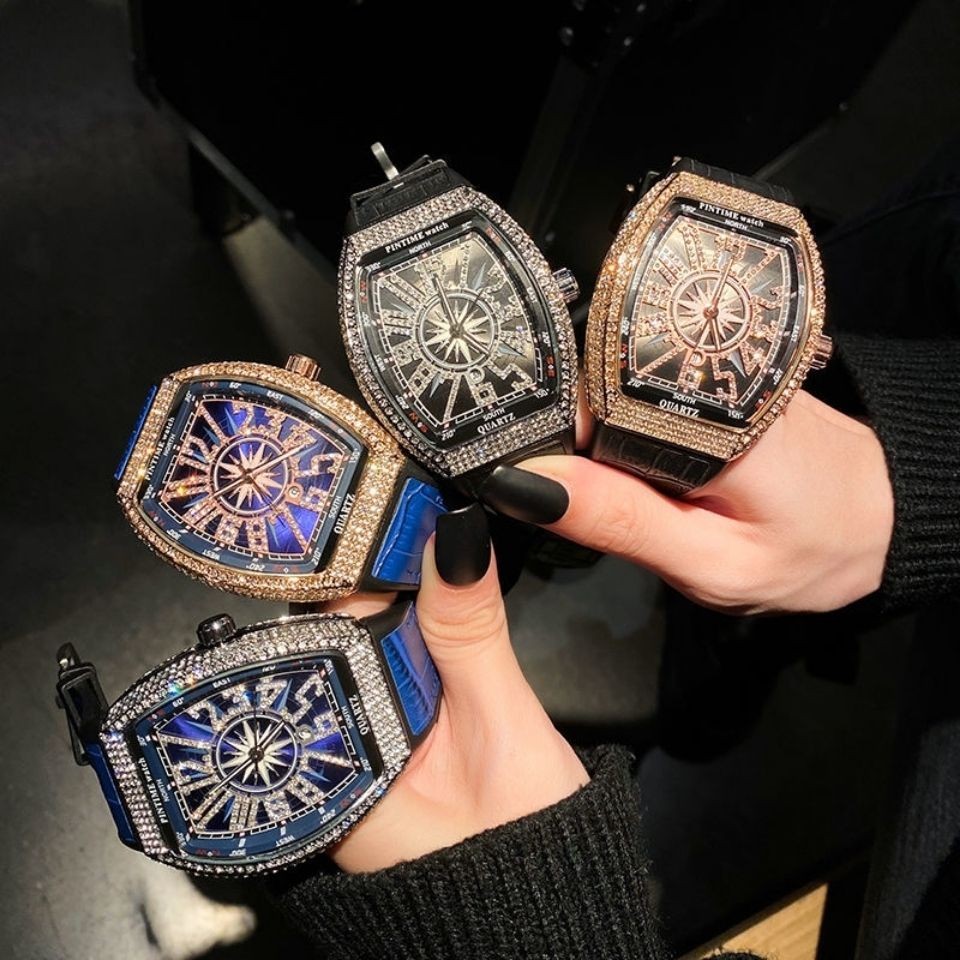 Hg Richard fm Frank Watch Ladies Barrel Muller Gypsophila Full Diamond นาฬิกาคู่นาฬิกาผู้ชาย Miller