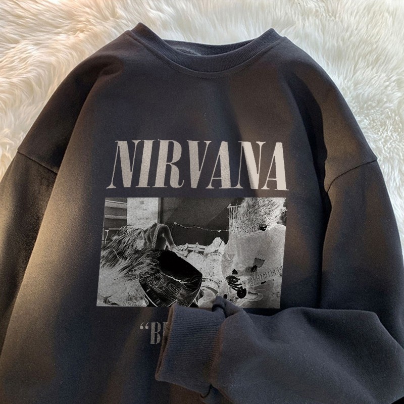 KATUN Po Floret Oversize เสื้อกันหนาวเสื้อแขนยาว Heart Break ผ้าฝ้ายแท้ผู้หญิง Top Nirvana เสื้อยืด