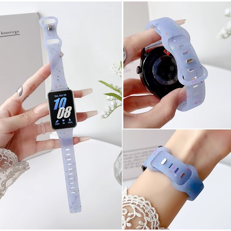 Jelly สีสายนาฬิกาสําหรับ สาย Galaxy fit 3 สายสายนาฬิกาอัจฉริยะน่ารัก Galaxy Fit3 สาย สายนาฬิกาสําหรั