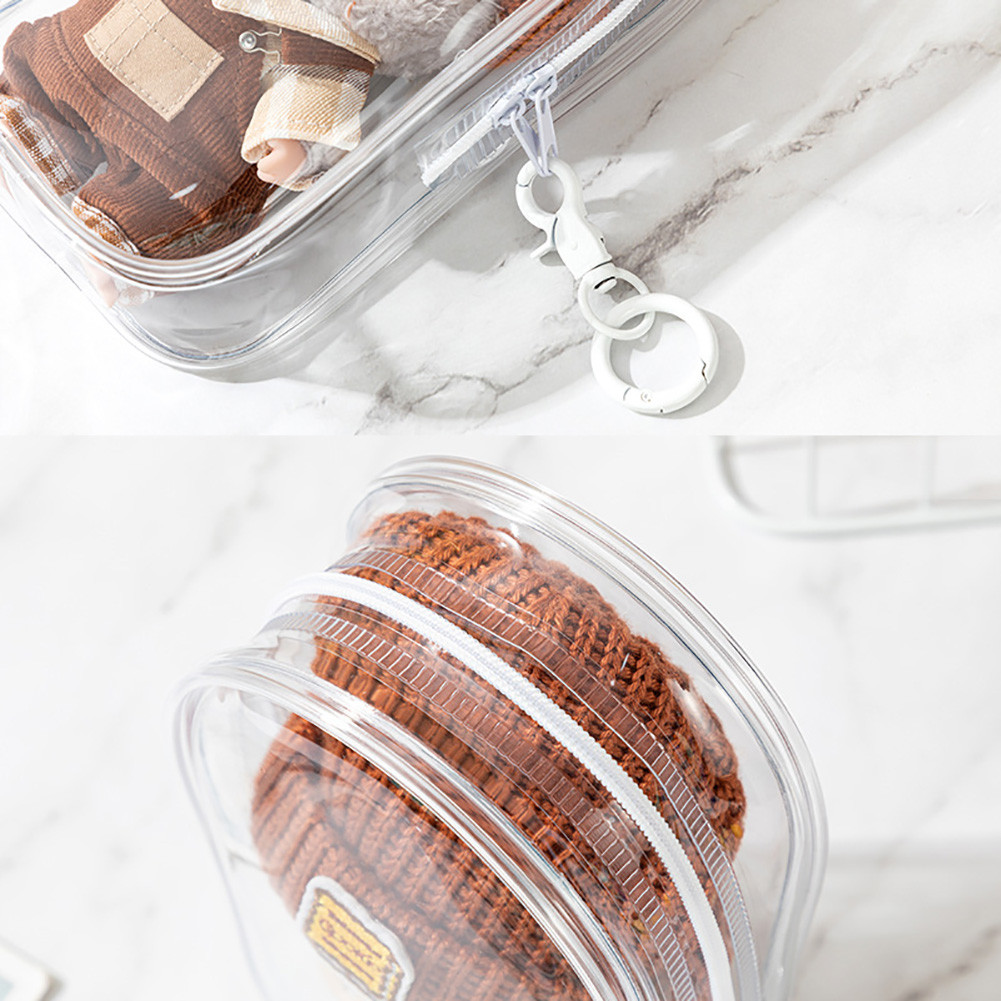 สีสันโปร่งใส Protector Case Organizer กล่องสําหรับ 17 ซม. Labubu ตุ๊กตาตุ๊กตากลางแจ้งกระเป๋าพวงกุญแจตุ๊กตาอุปกรณ์เสริม - รูปที่ 6