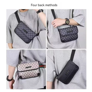 พร้อมส่งกระเป๋าหนังPU คาดอก สะพายข้างได้ กระเป๋าหนังpuผู้ชาย