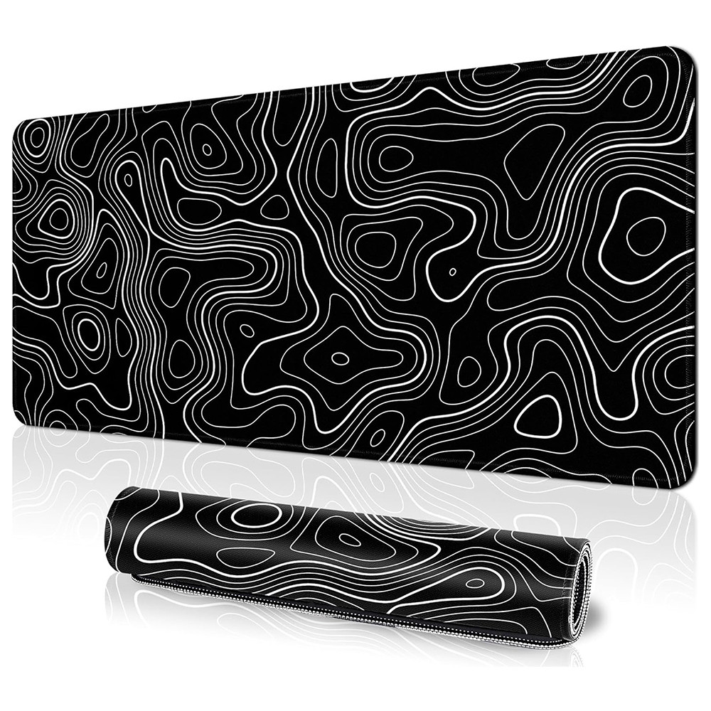 ภูมิศาสตร์ แผ่นรองเมาส์ เส้นแผนที่ภูมิประเทศ แผ่นรองเมาส์ ขอบเย็บ แผ่นรองโต๊ะภูมิศาสตร์ Contour 100x50 / 90x40 / 80x30 ซม.