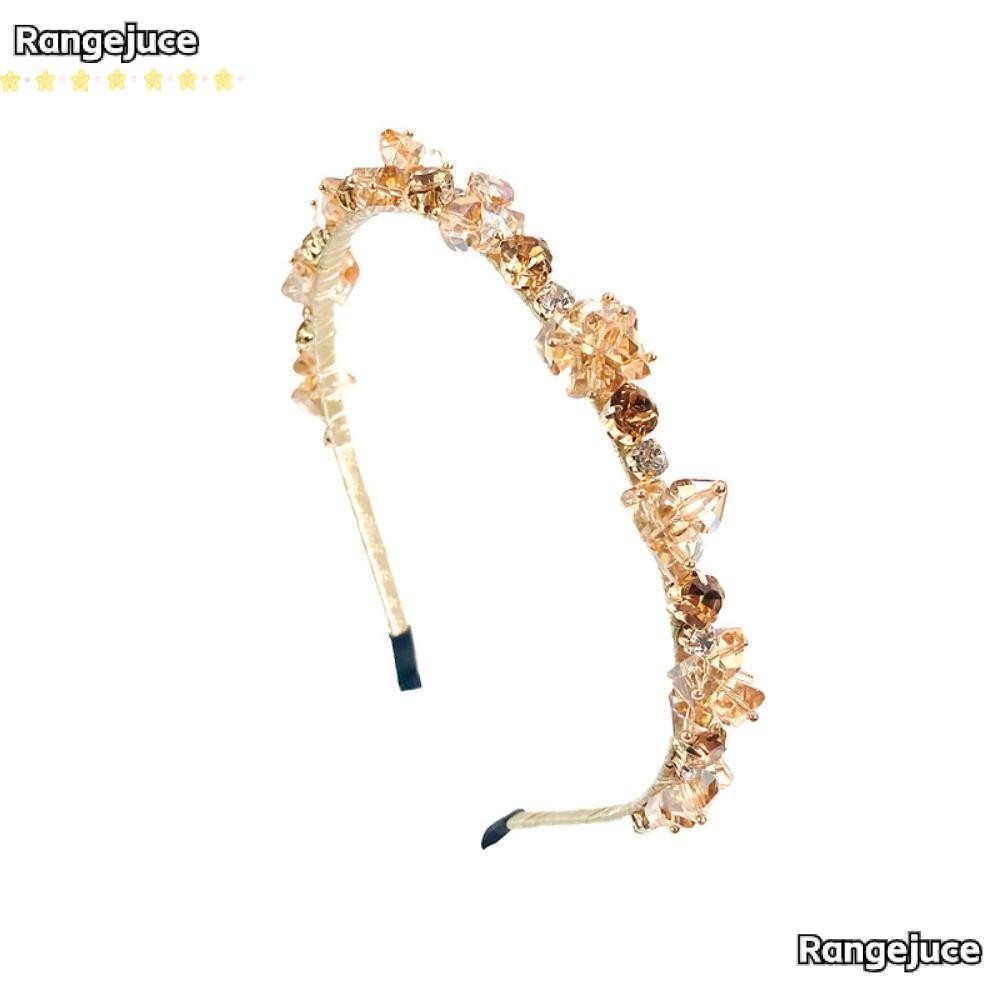 RANGEJUCE ที่คาดผม Rhinestone เงา เครื่องประดับผมหรูหรา