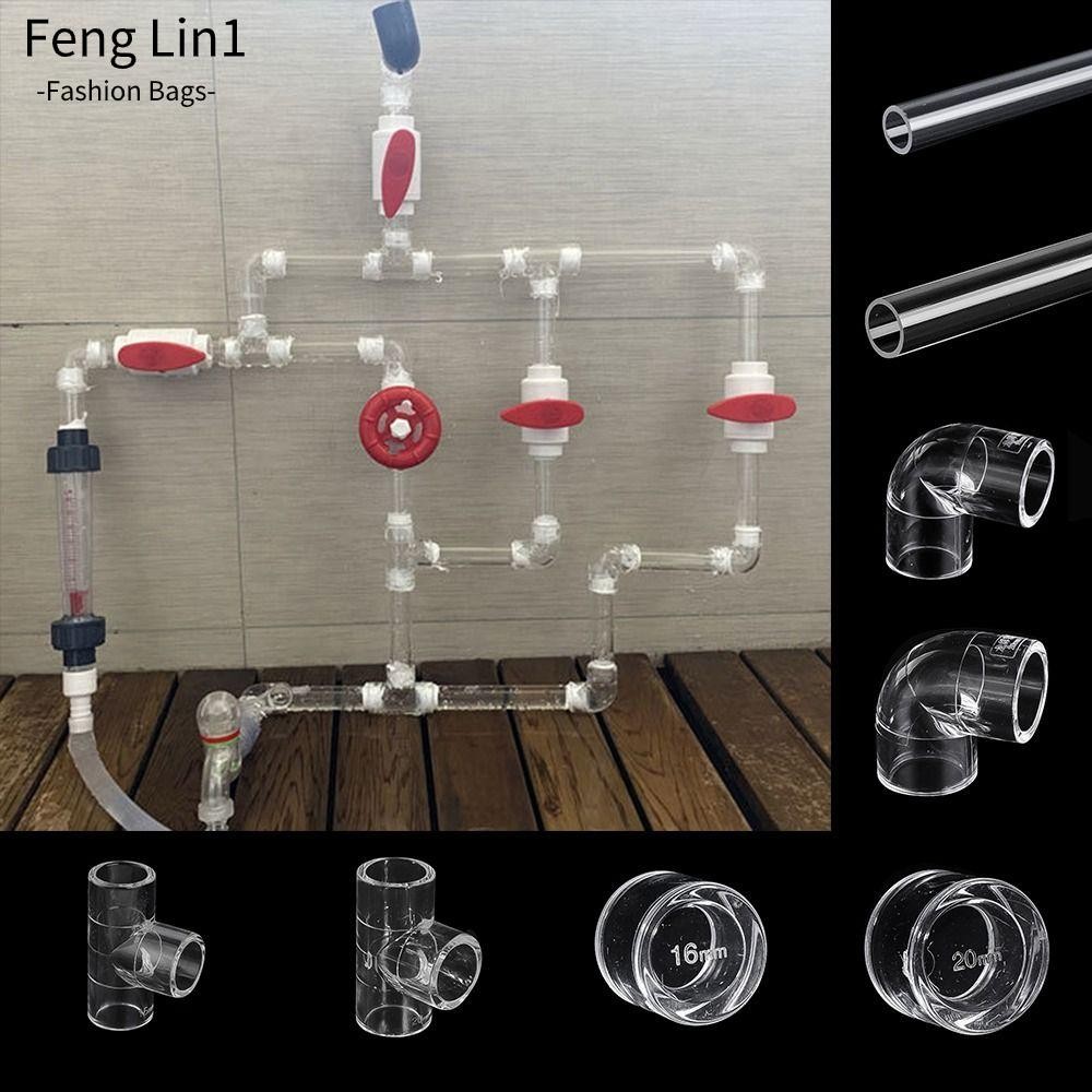 FENGLING อุปกรณ์ท่ออะคริลิค,ข้อศอก 90 องศาโปร่งใส Plexiglass Tank Tee Way ข้อต่อ,คุณภาพสูง 16 20 มม.Tee Connectors Fish Aquarium ถังน้ําอุปกรณ์เสริม