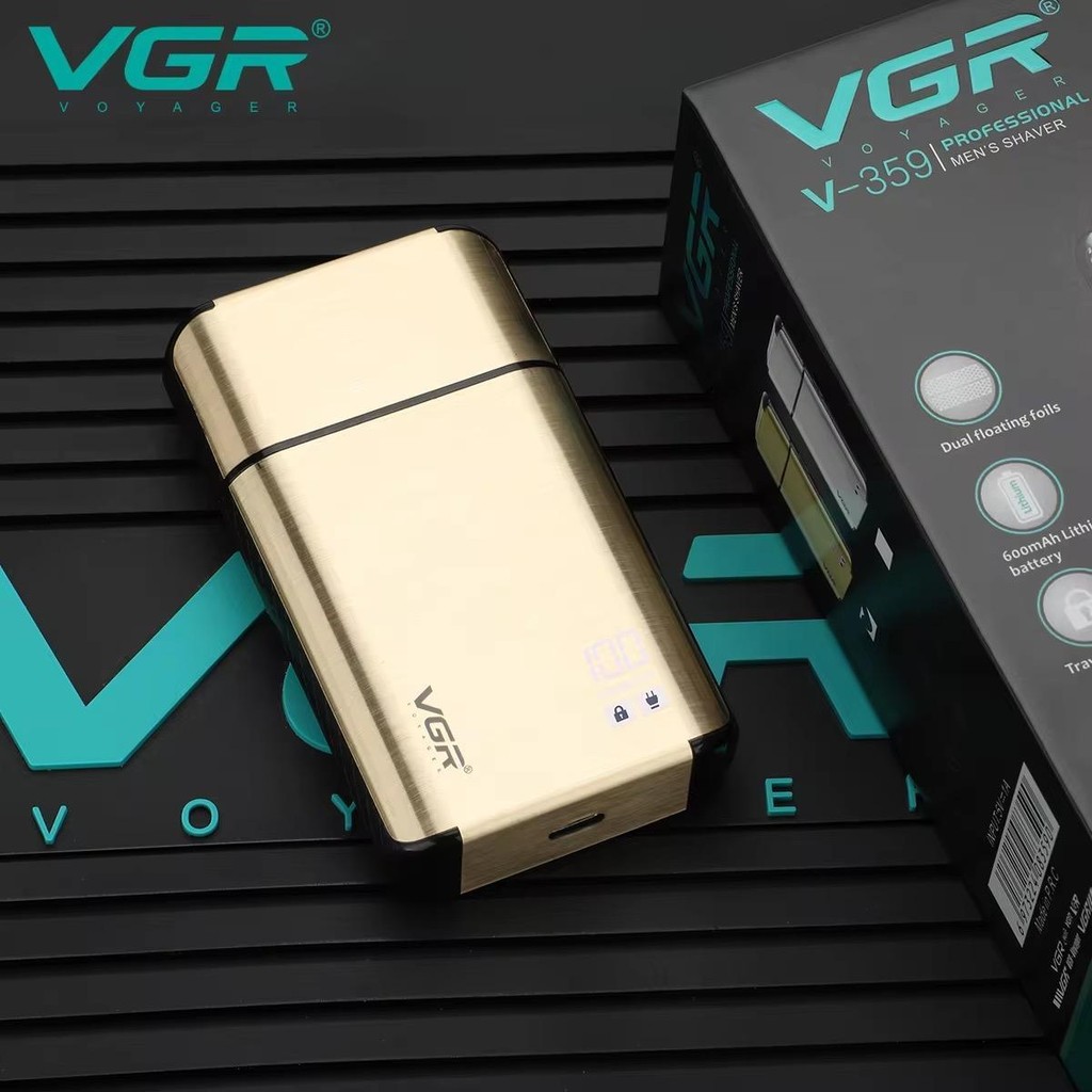 เครื่องโกนหนวดไฟฟ้า เครื่องโกนหนวดไร้สาย พร้อมเจอ LED กันน้ำ VGR V-359
