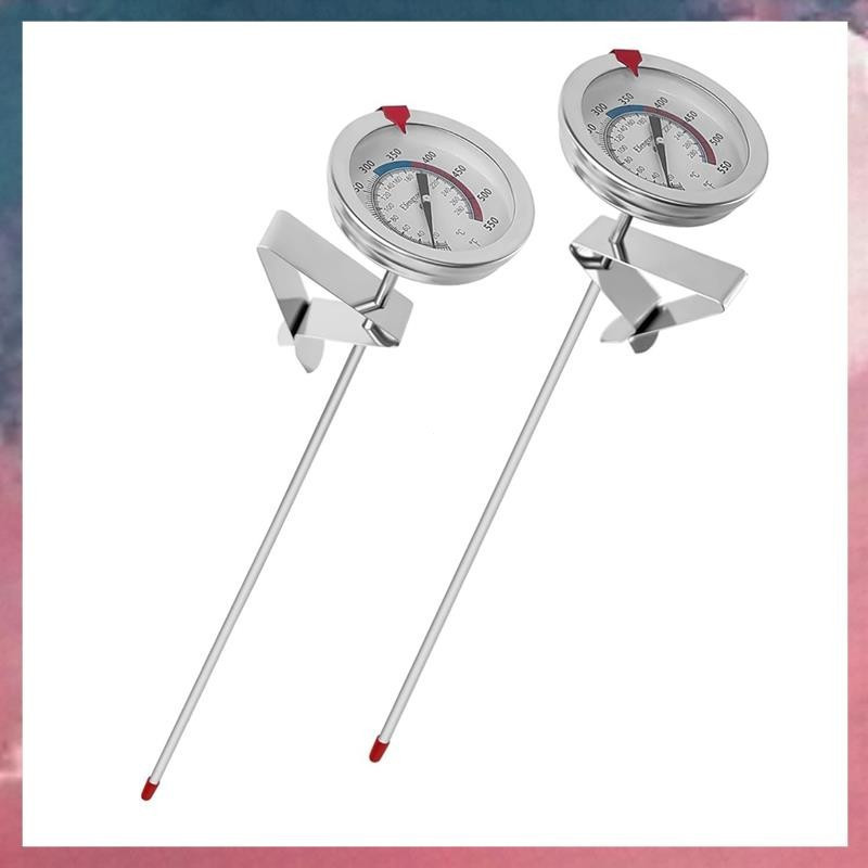 Candy Oil Temperature Measuring Set for Fring, with Pot Clip, 12-inch Probe - for High Pots, Beef, L