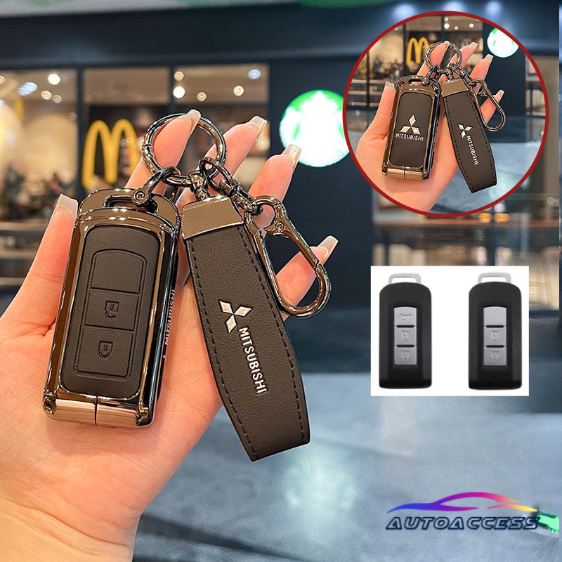 ฝาครอบกุญแจรถโลหะสำหรับ Mitsubishi Xpander Outlander 3 Asx Colt Lancer Grandis Pajero Sport Eclipse Cross Montero Xpander ที่เก็บกุญแจรีโมท
