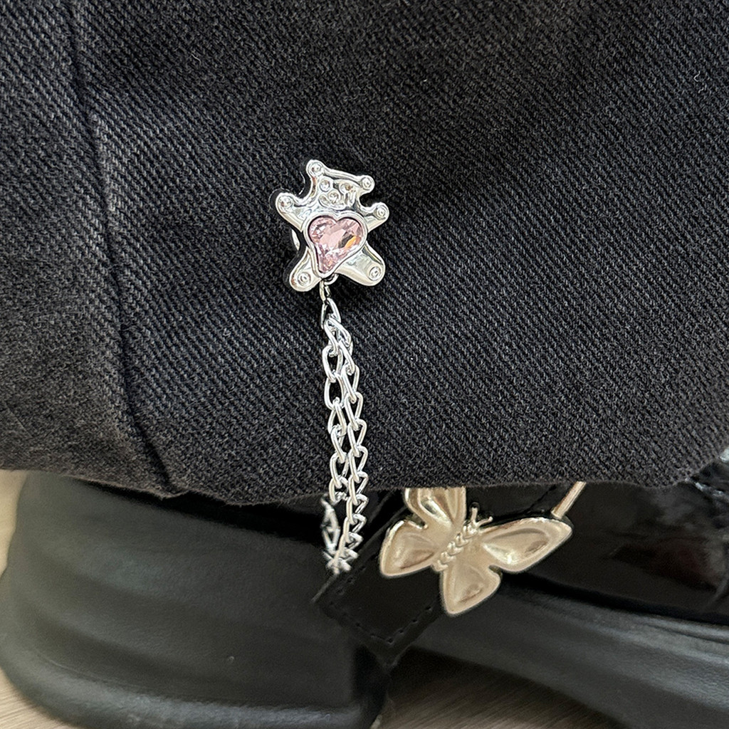 มัลติฟังก์ชั่น่ารักหมีเสื้อผ้าคลิป-แม่เหล็กเฮ็ม หมุด หัวเข็มขัดโบว์คลิปด้วยโซ่กางเกงอุปกรณ์เสริม - รูปที่ 3