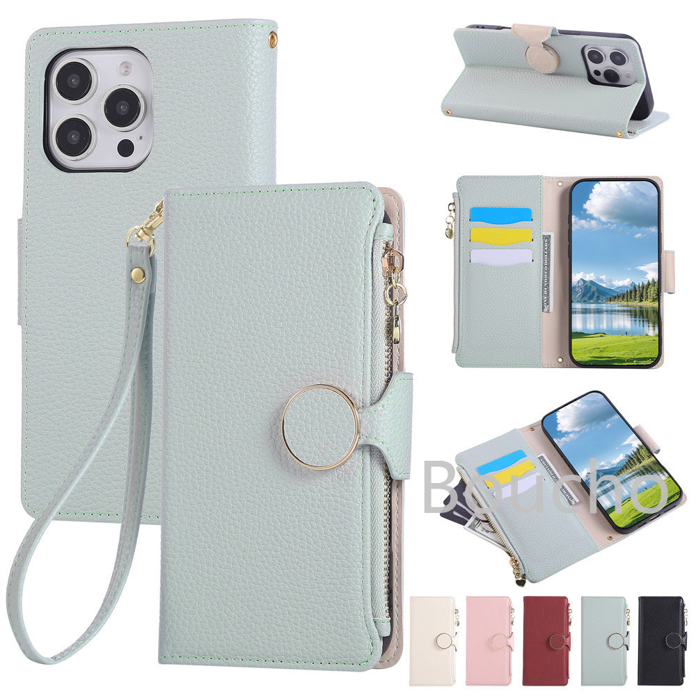 สําหรับ VIVO Y04 Y29 Y29S Y19S Y28 Y03 Y03T Y18 Y18E Y28S Y36 Y35 Y02 Y02a Y02t Y22S Y22 Y27 Y27 Y27 Y27S ซิปกระเป๋าแฟชั่นกระเป๋าสตางค์หนังคลาสสิกหนังกระเป๋าสตางค์