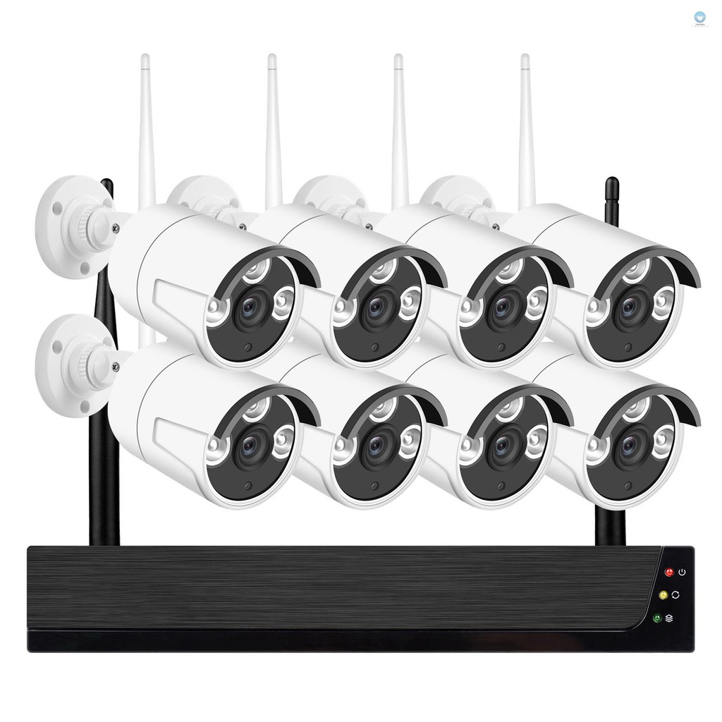8CH 1080P ระบบกล้องรักษาความปลอดภัยไร้สาย, 8Channel 1080P กล้องวงจรปิด NVR + 8PCS 1080P 2.0MP กล้อง 