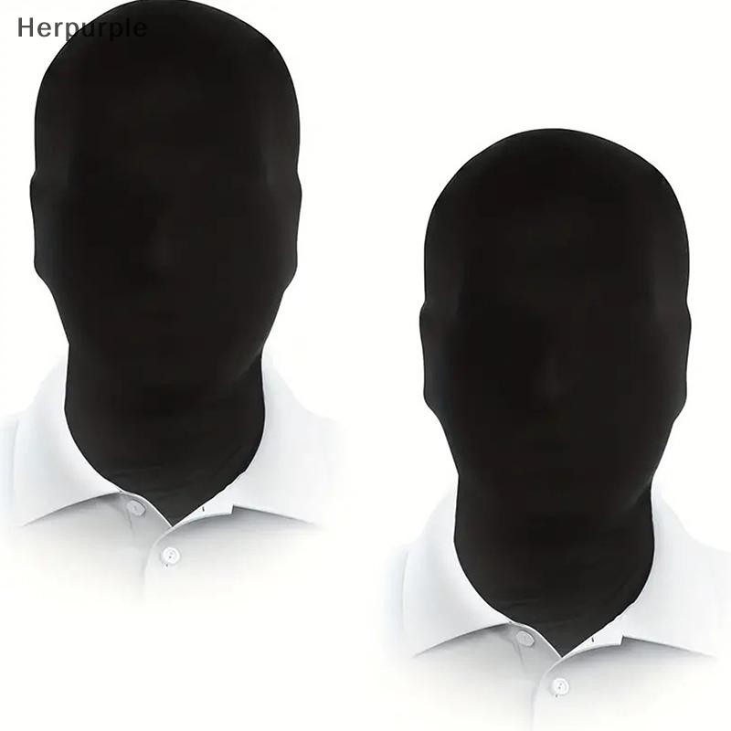Herpurple Full Mask สีดํา/สีขาว Hood คอสเพลย์ Prop ฮาโลวีนเครื่องแต่งกายผู้ใหญ่เด็ก Carnival Party Dress Up Ghost อุปกรณ์เสริม TH
