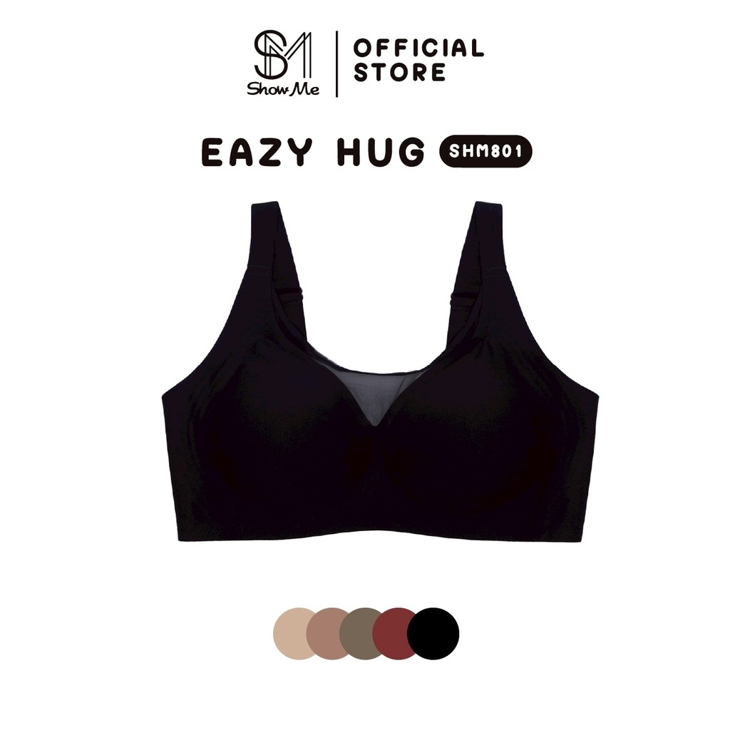 Show me เสื้อชั้นใน ไร้โครง ไร้ขอบ มีตะขอหลัง รุ่น  EAZY HUG รหัส SHM801 โอบกระชับ ใส่ง่าย สบายตัว-ส
