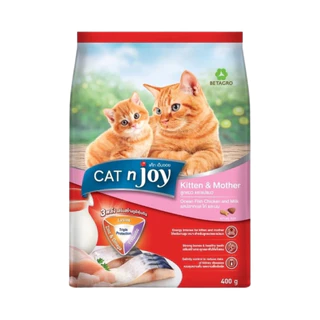 (400g)CAT n joy แคทเอ็นจอย อาหารเม็ดสำหรับแมวทุกสายพันธุ์ ขนาด 400 กรัม